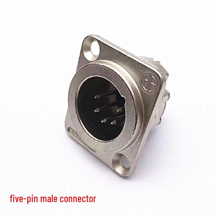 Silver XLR Male & Female Audio Sockets: 3-Core, 4-Core, 5-Core Square Design