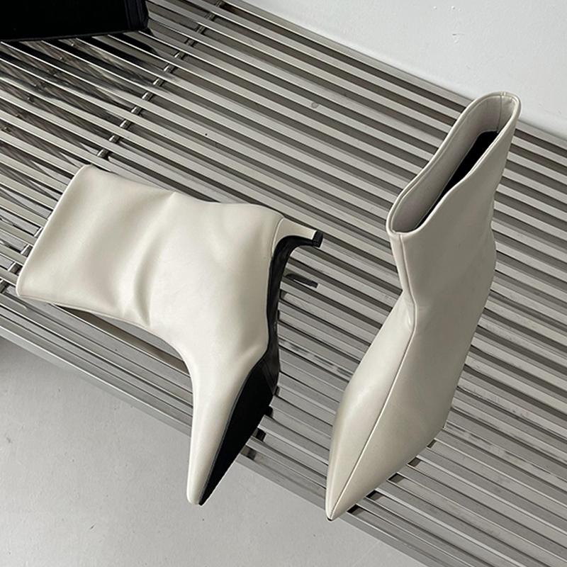 Eilyken Winter Pointed Toe Women Ankle Boots Fashion Back Ladies Slim SHort Shoes Low Heel Party Dress Pumps  Mujer