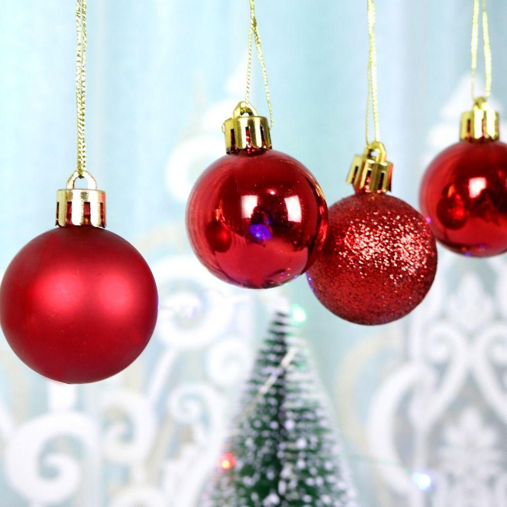 44pcs Shatterproof Christmas Tree Decoration Pendant 3/4/5CM Hanging Ornament  New Year