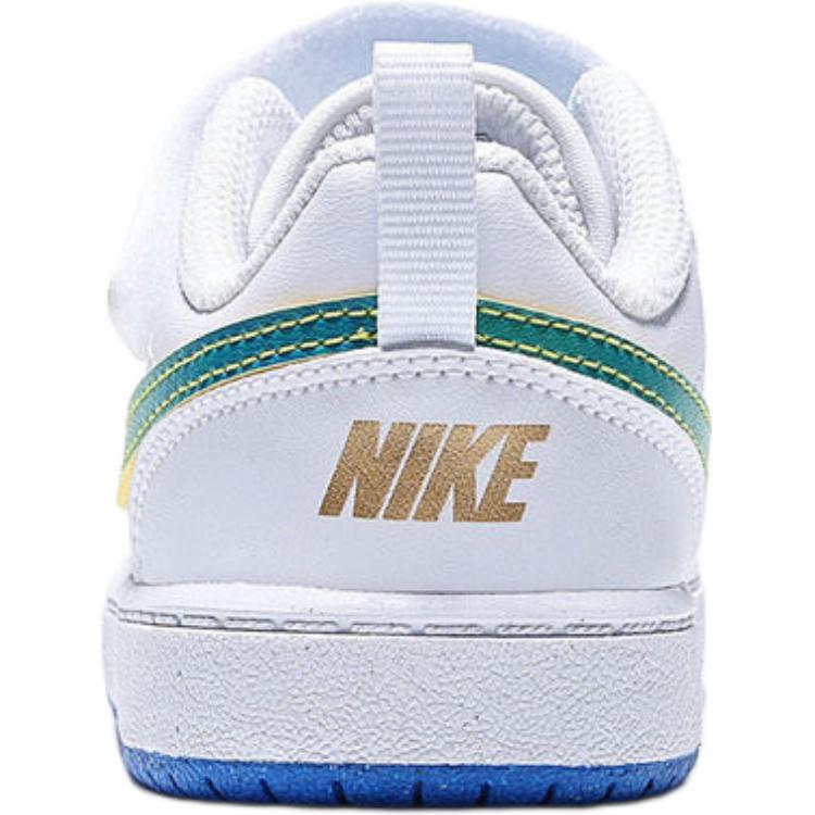 Nike Court Borough Comfortable Versatile Low-Top Walking Shoes Baby sneaker White Green Yellow IR3996-100