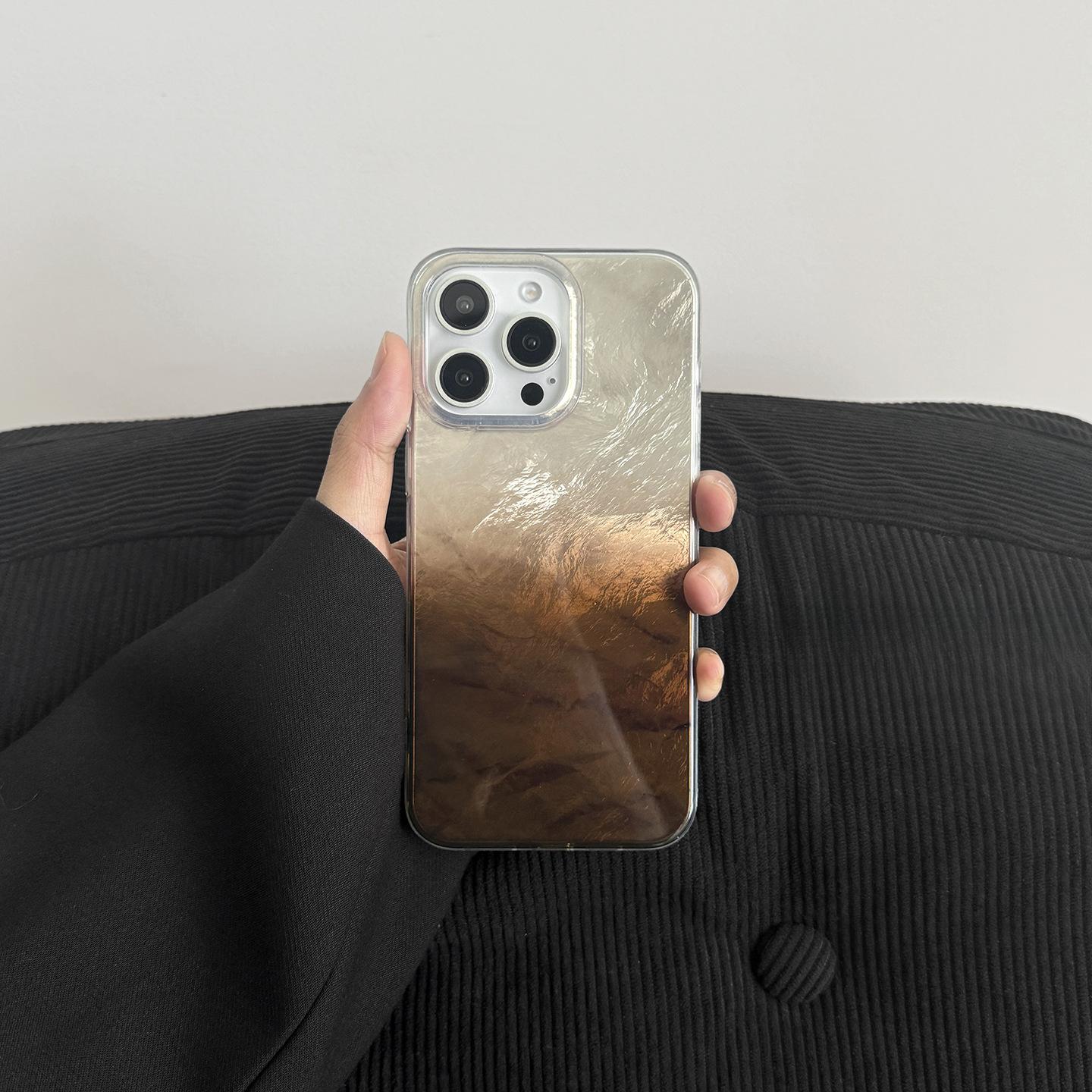 

Простой чехол для телефона Apple 16promax с рисунком из фольги, iPhone 15 Всесторонний 14/13 для пар Apple 14 Pro