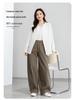 Xin Ge Cotton Loose Casual Long Sleeve Shirt with Beaded Collar