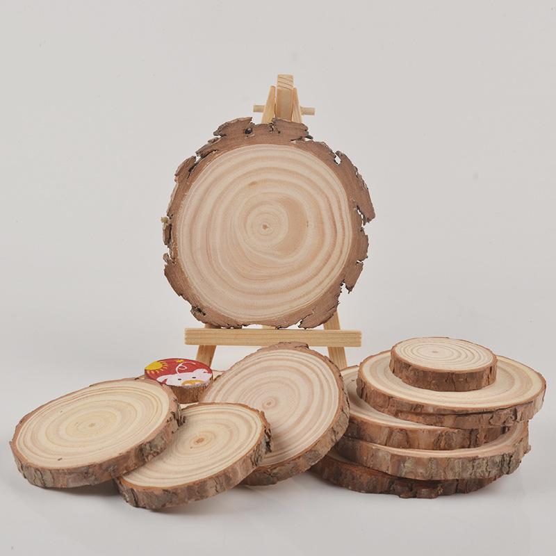 Felii Rotunde de Lemn Pictate Manual DIY pentru Meșteșuguri și Decor Grădiniță