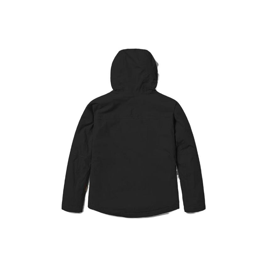 Timberland Solid Color Hooded Zip Cotton Jacket Women Jackets Black A63NW-001