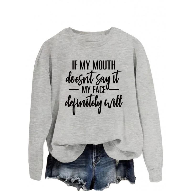Oversized Womens Hoodie Loose Fit Cotton Blend Streetwear Long Sleeve Sweatshirt With Graphic Print