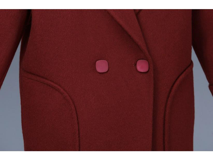 Mom's Stylish Mid-Length Double-Faced Cashmere Wool Coat for Autumn & Winter - High-End, Loose Fit for Middle-Aged Women