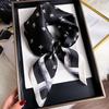 Blue Cherry Blossom Chessboard Mulberry Silk Scarf Female Simulation Silk Scarf Decorative Scarf Mom Shawl 70Cm Square Scarf