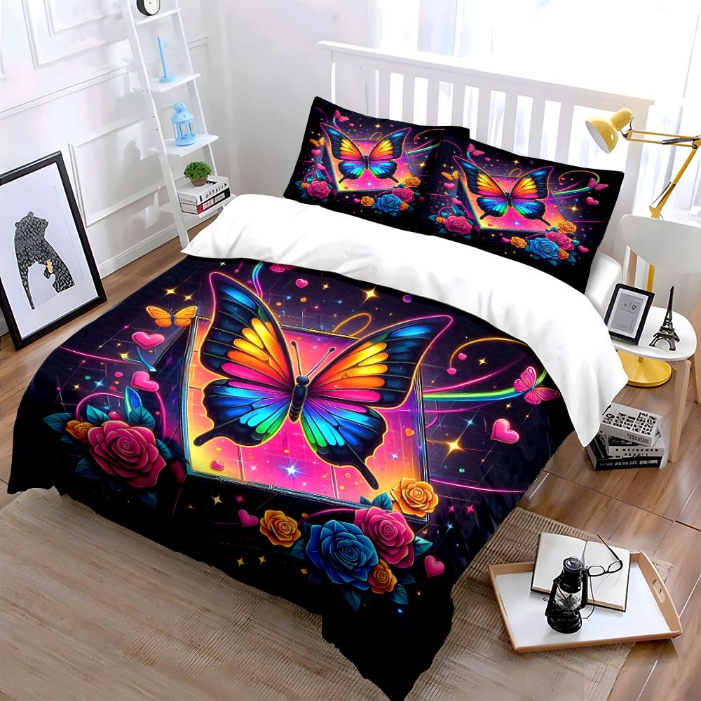 "Vivid butterfly dreamscape." Bedding sets Duvet covers Pillowcases(1* Duvet Cover 2* Pillowcases without duvet insert)