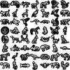 56Pcs Cool Dark Animal Mixed Skeleton Stickers For Scrapbooking Supplies Glass Phone Guitar Diy Sticker Pack