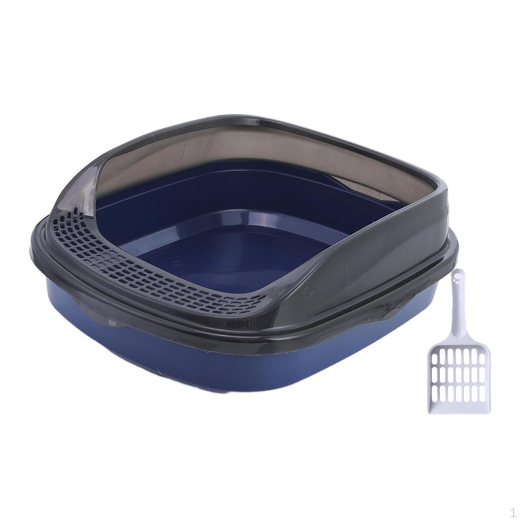 Cat Litter Box Kitten Pan Toilet Open Potty Bedpan Top Pet Tray