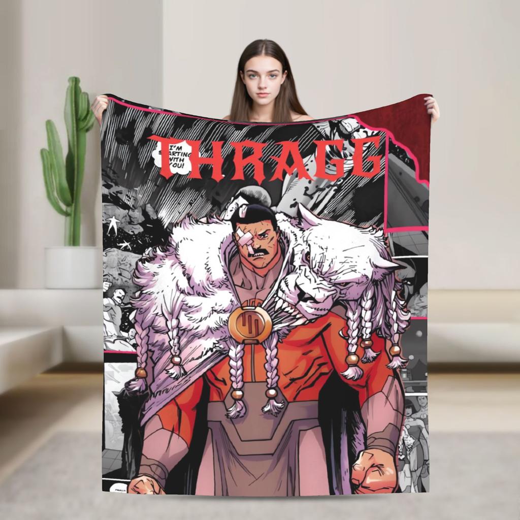 Invincible Thragg Blanket  Soft Warm Fashion Plush Throw Blanket For Outdoor Travel Flannel Bedspread Bed Cover