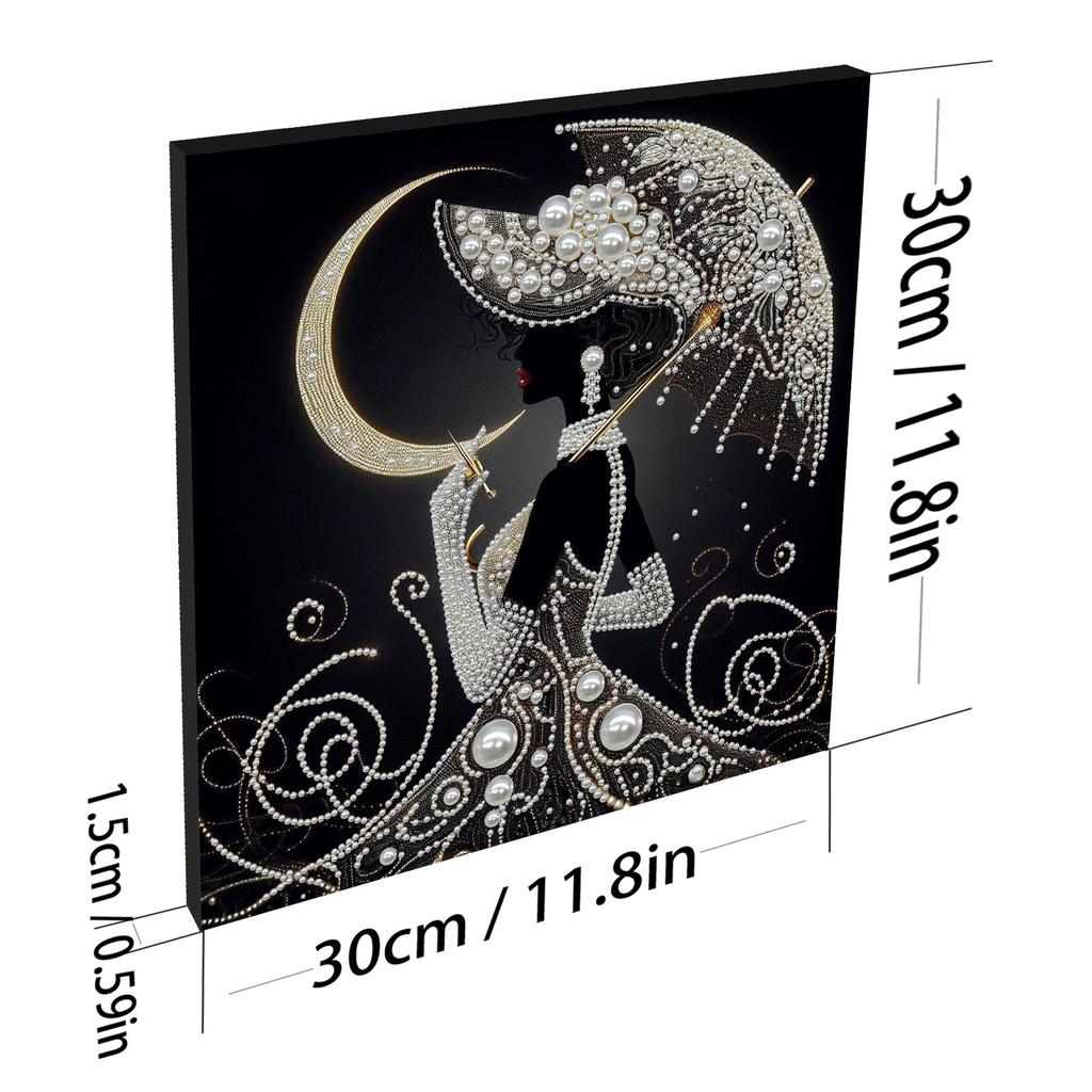 Kompletní 5D malířské sady s diamantovou výšivkou pro dospělé Elegantní dáma Křišťálová malba kamínky pro domácí dekoraci stěny Umělecký dárek 30x30cm