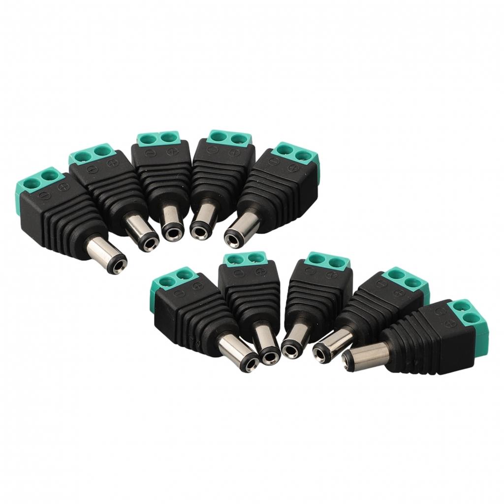 Set of 10 DC Power Connectors 5 5x2 1MM for Surveillance Cameras and LED