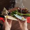 Boat Shape Zongzi Incense Holder Ceramic with Zongzi Leaf Base Incense Stick Burner Sturdy Mini Aromatherapy Ornament