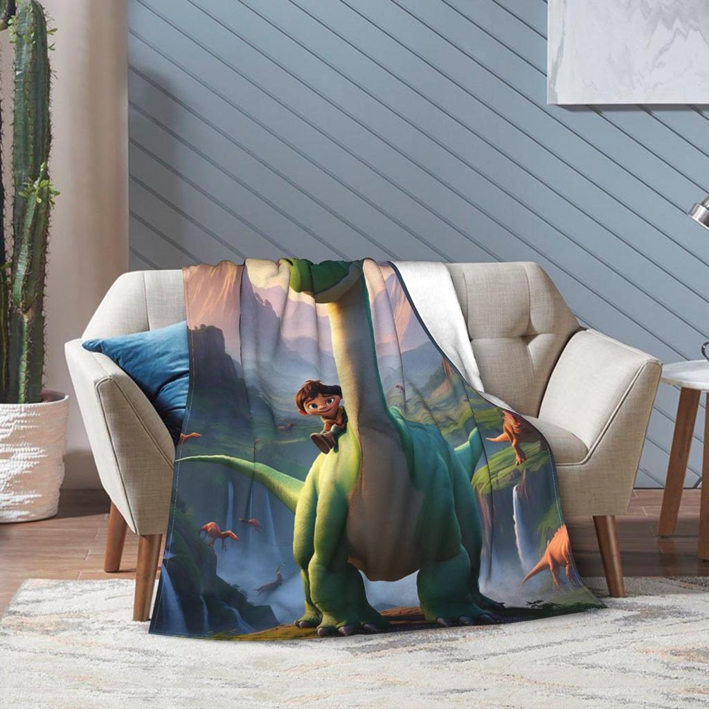 The Good Dinosaur Arlo Spot Gebreide Deken Schattige Cartoon Flanellen Plaid Dekens Beddengoed Bank Ultra-Zacht Warm Sprei Draagbaar