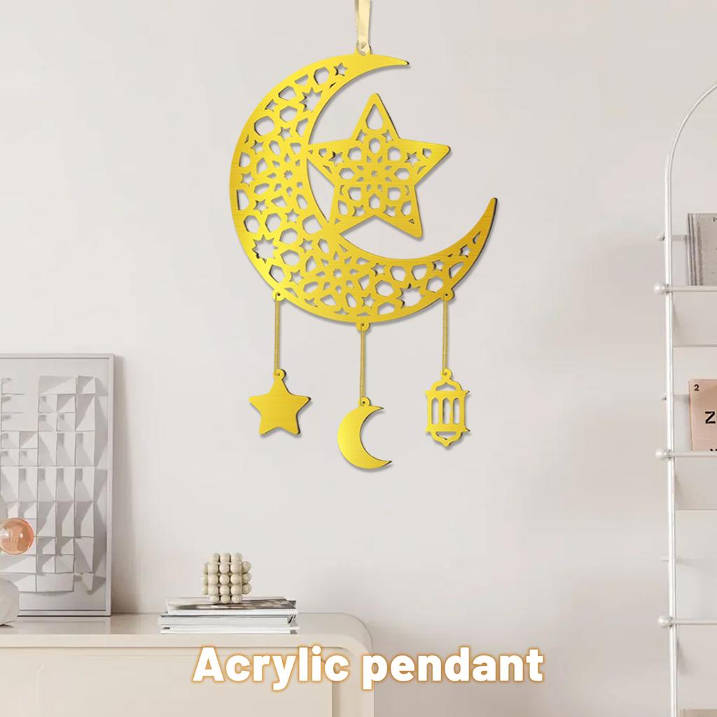 Wooden Moon Festival Hanging Door Plaque Sign Hollow Moon City Star Wooden Wall Home Decor Hanging Ornaments