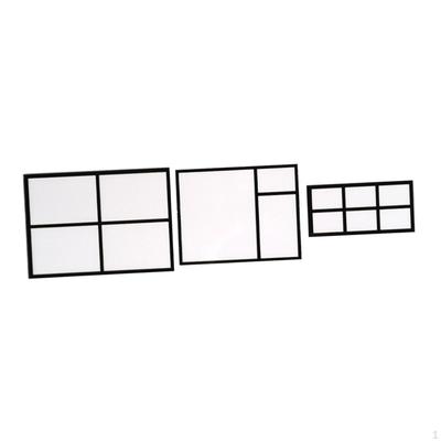 3 Pieces Miniature Window Model Building Materials Kit Diorama Accessory Dollhouse Acrylic