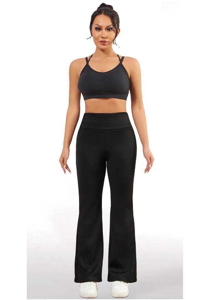 High-Waisted Fleece-Lined Yoga Pants: Thick, Tight-Fit, High Elasticity, European & American Style Flared Fitness Pants