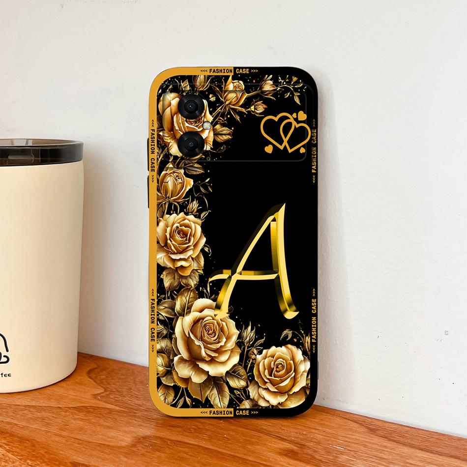 Case For Xiaomi Poco M4 M3 Pro Luxury Rose Letters Soft Smooth Liquid Silicone Housing For Poco M 4 M 3 Lightweight Phone Cover