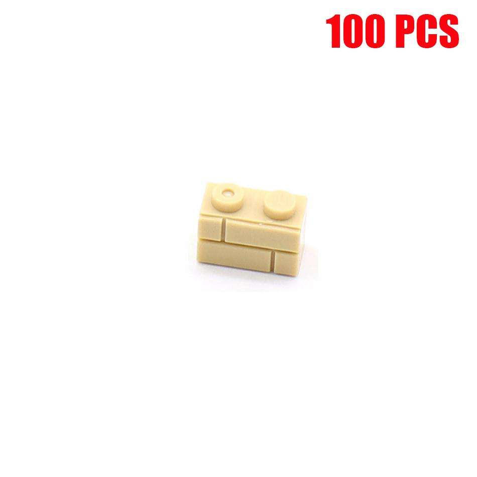 

100 шт. 1x2 точки городская стена кирпичи MOC строительные блоки для дома аксессуары совместимые детали 98283 развивающие детские игрушки «сделай сам»