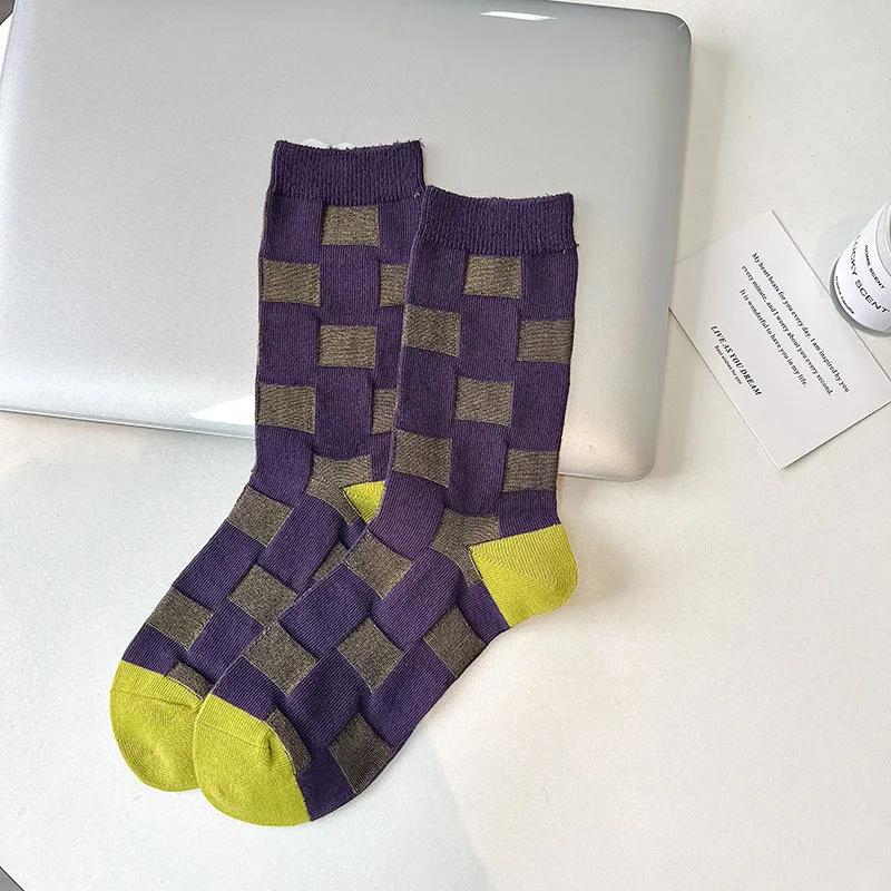 

Женские хлопковые носки до середины икры Осень Зима В японском стиле JK Этнический стиль Модные носки Леди Девушки Студентки Милые Ретро Длинные носки EUR 34-39