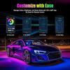 2 Pack Car LED Lights Interior Ambient Lighting Car with Smart APP Control Multicolor Interior LED Lights with Music Mode for T
