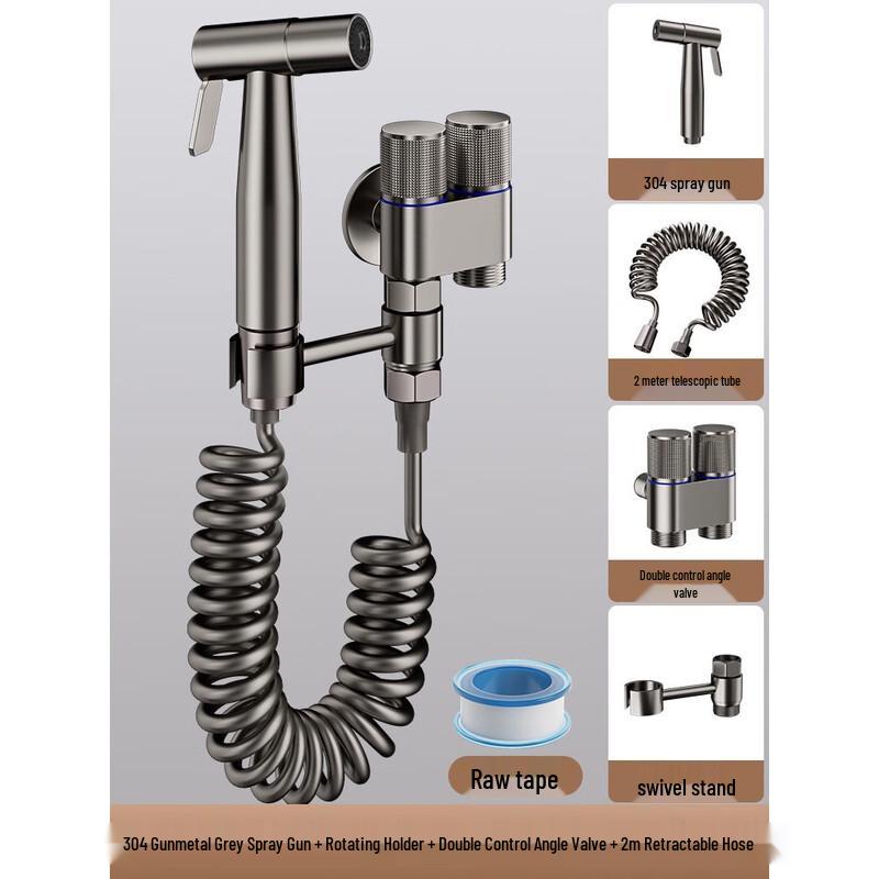 Toilet Bidet Sprayer Kit with Dual Control Angle Valve