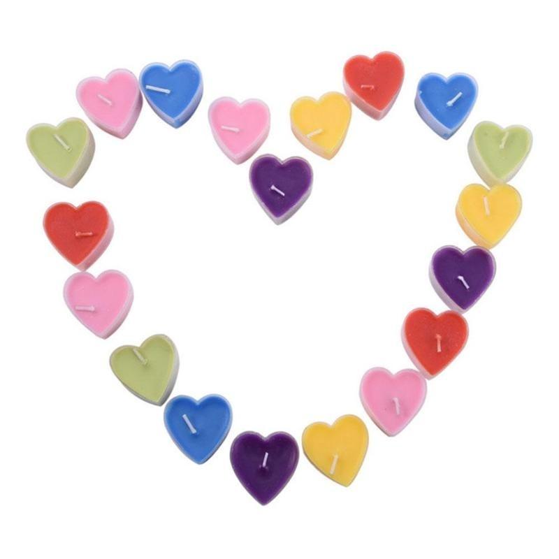 9pcs/set Heart Shaped Candles Scented Candles Wedding Decoration Valentine's Day Gift Romantic Marriage Paraffin Wax Candles