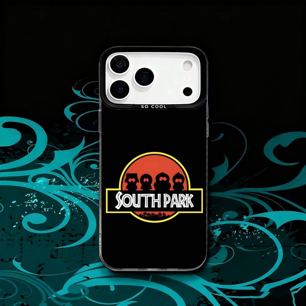 Cartoon S-South P-Park Matte Fingerprint Proof Phone Case For iPhone 17,16,15,14,13,12,X,8,Pro,Max,Plus,SE4,Air,Mini