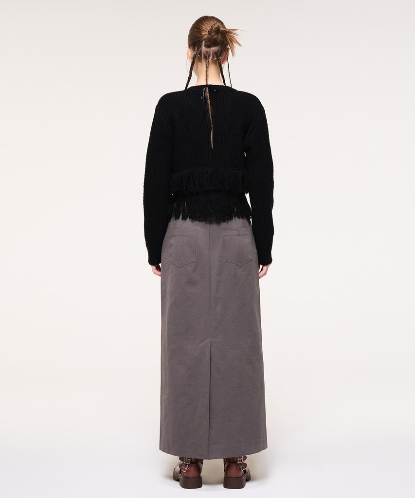 Etmont Belt Long Skirt, Charcoal