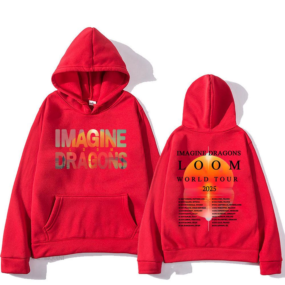 Imagine Dragons Loom Tour Hoodies Streetwear Unisex Hip Hop Long Sleeve Sweatshirts Harajuku Graphic Hoody Men Women Hoodie