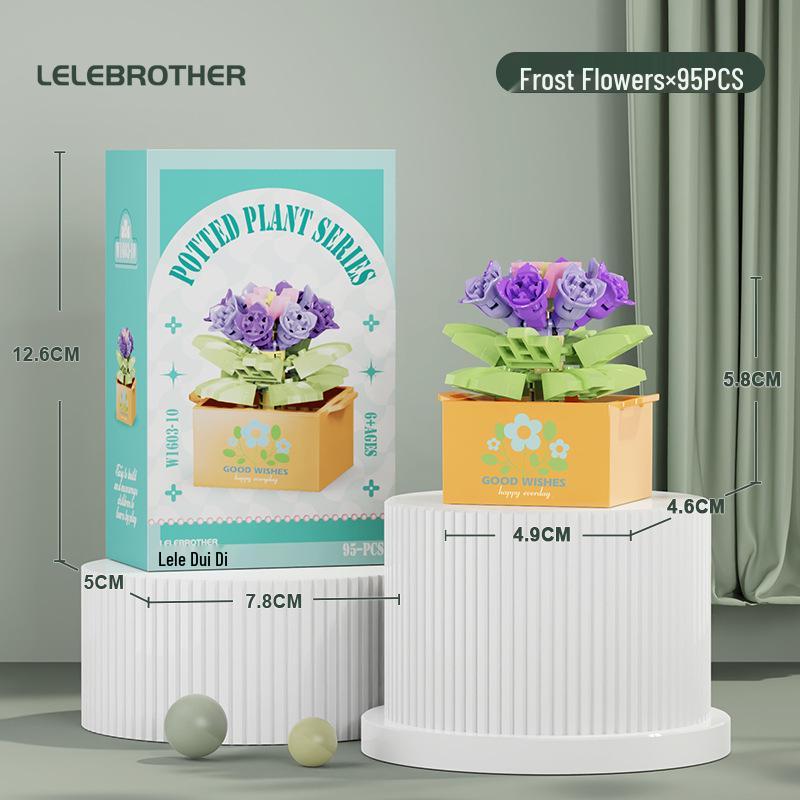 Preserved Flower Bonsai & Rose Succulent Building Blocks - Compatible with LEGO