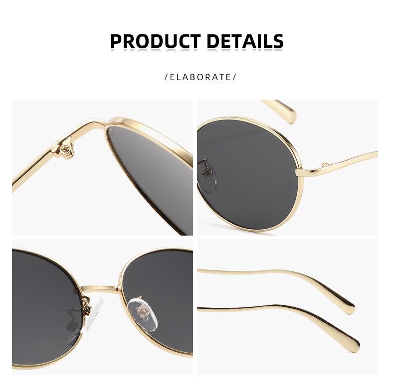 2026 European & American Style Unisex Round Frame Sunglasses - Trendy Metal Design