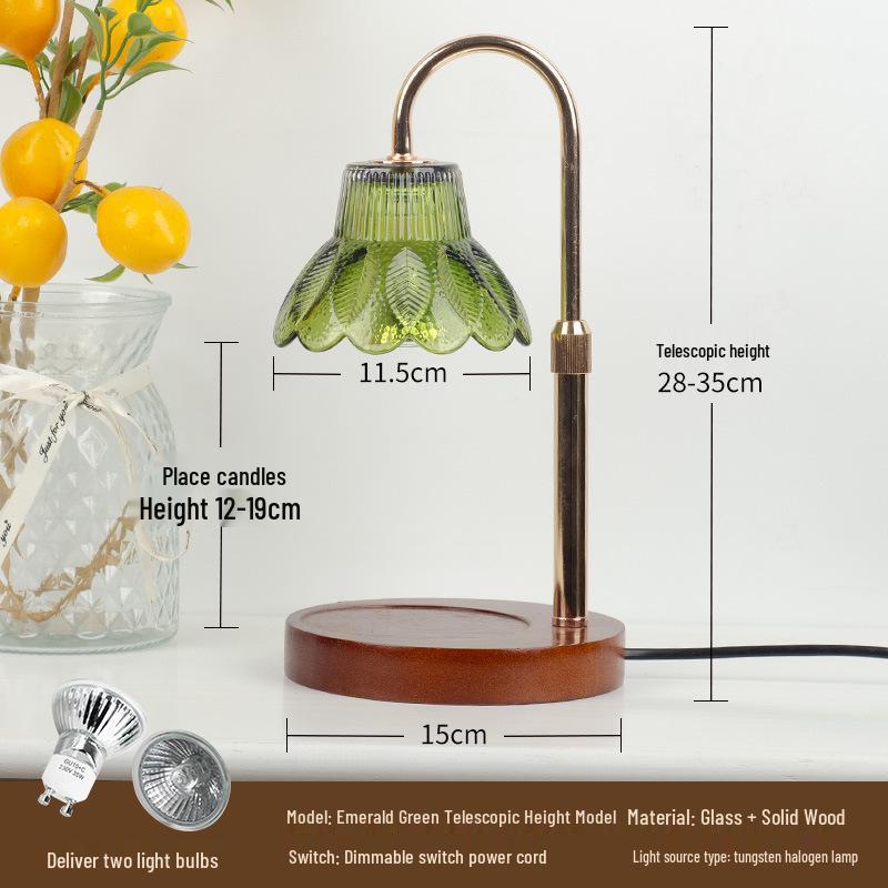 Retro Glass Aromatherapy Wax Melt Lamp - Flameless Scented Bedroom Night Light Desk Decor China Plug 220V