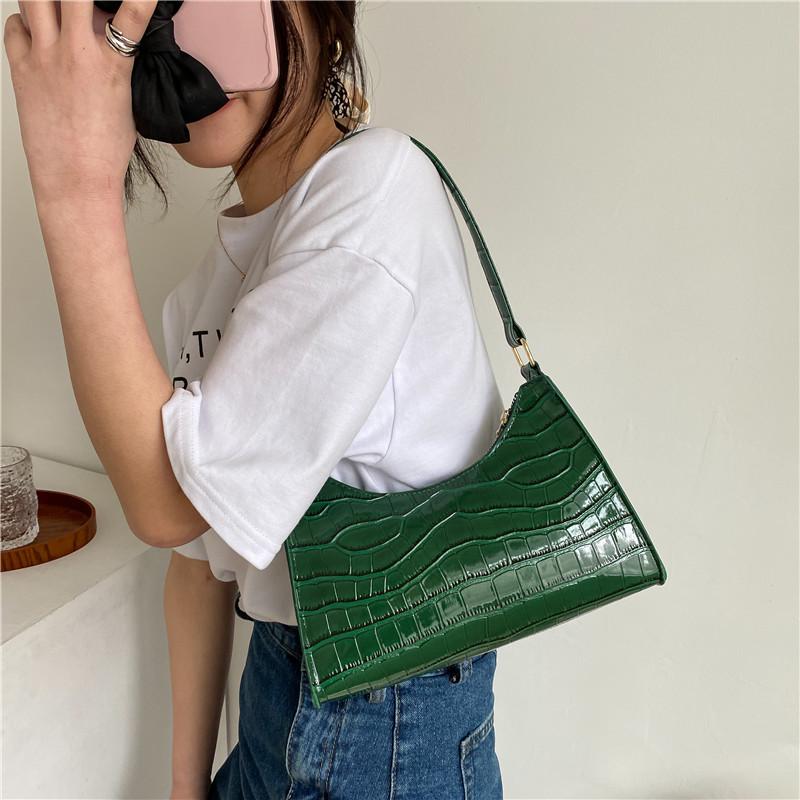 2021 Spring Stone Pattern Underarm Bag - Women's Japanese Fashion Baguette Bag