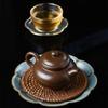 Purple Clay Yixing Teaware: Small Pan Pot with Ball Hole for Gongfu Tea Brewing. Perfect As a Gift.