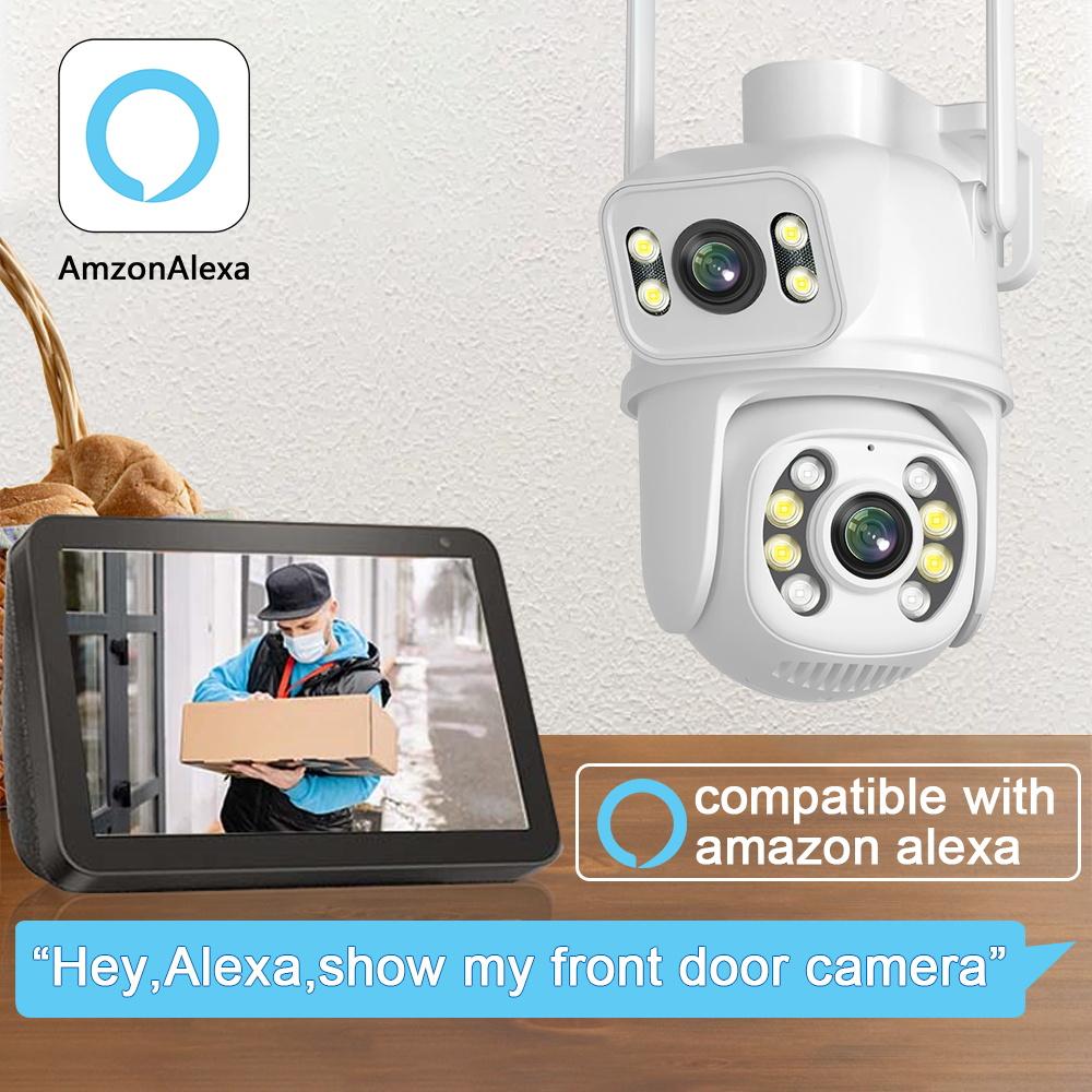 2024 Nová 8MP EU 4K duální čočka WIFI PTZ IP bezpečnostní kamera v reálném čase Duální obrazovka Ai Auto Tracking Body Detection Venkovní vodotěsný CCTV dohled