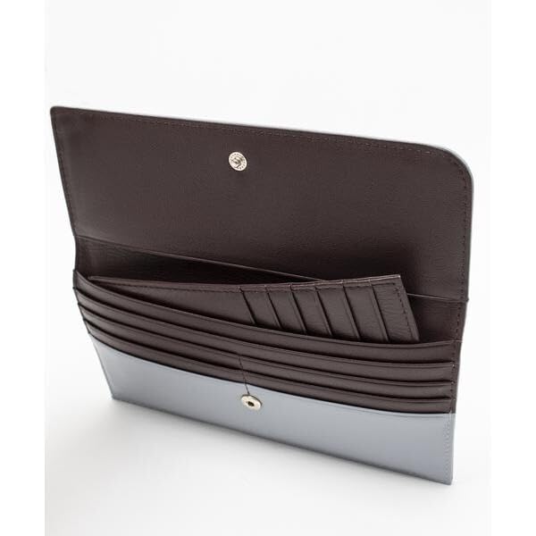 Lanvin en Bleu Carla Thin-Diameter Long Wallet, Light Gray, Size F