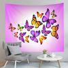 Geometry Style Tapestry Blue Mountains Pink Sky Sunset Tapestry Home Living Room Dorm Bedroom Aesthetics Decoration Tapestries