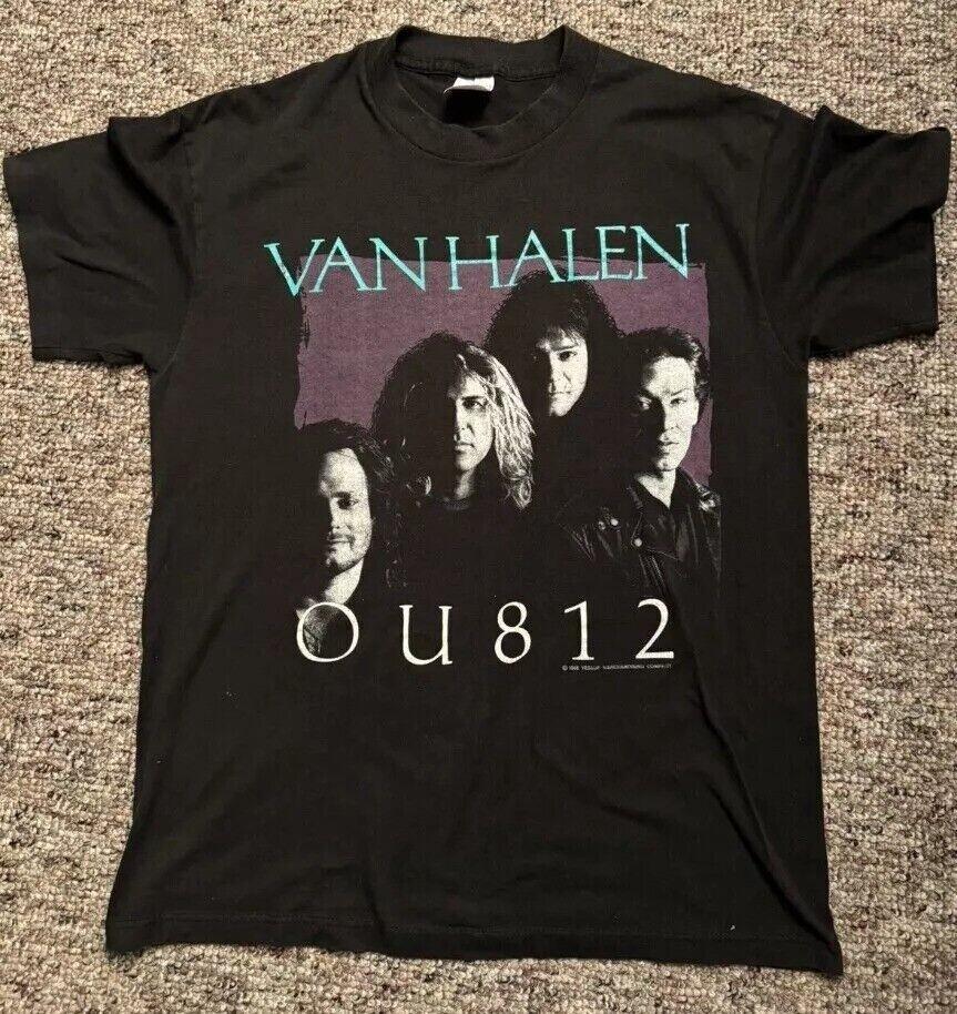 

Vintage 1988 Van Halen OU812 Tour Black Cotton T-Shirt RT5451 Unisex T-Shirt XL