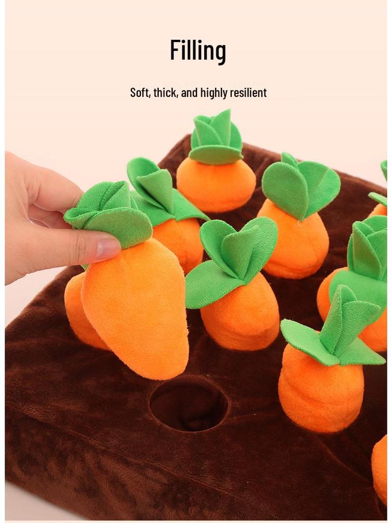 Popular Plush Carrot Sound-Making Bite-Resistant Dog Toy for Teething, Self-Entertainment, and Boredom Relief