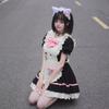 Cute Maid Short-sleeved Dress Cosplay Lolita Halloween Women's Costume + Headband 2-piece Set