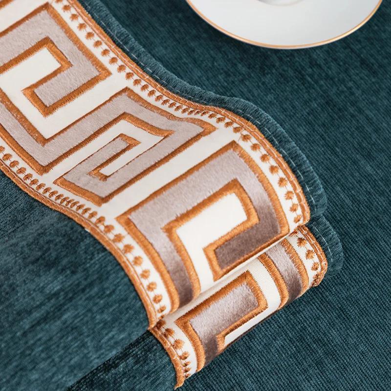 Chenille Gold Thread Embroidery Non-slip Towel Pillowcase Decore Home L-shaped Sofa Cushion Four Season Universal Sofa Cover