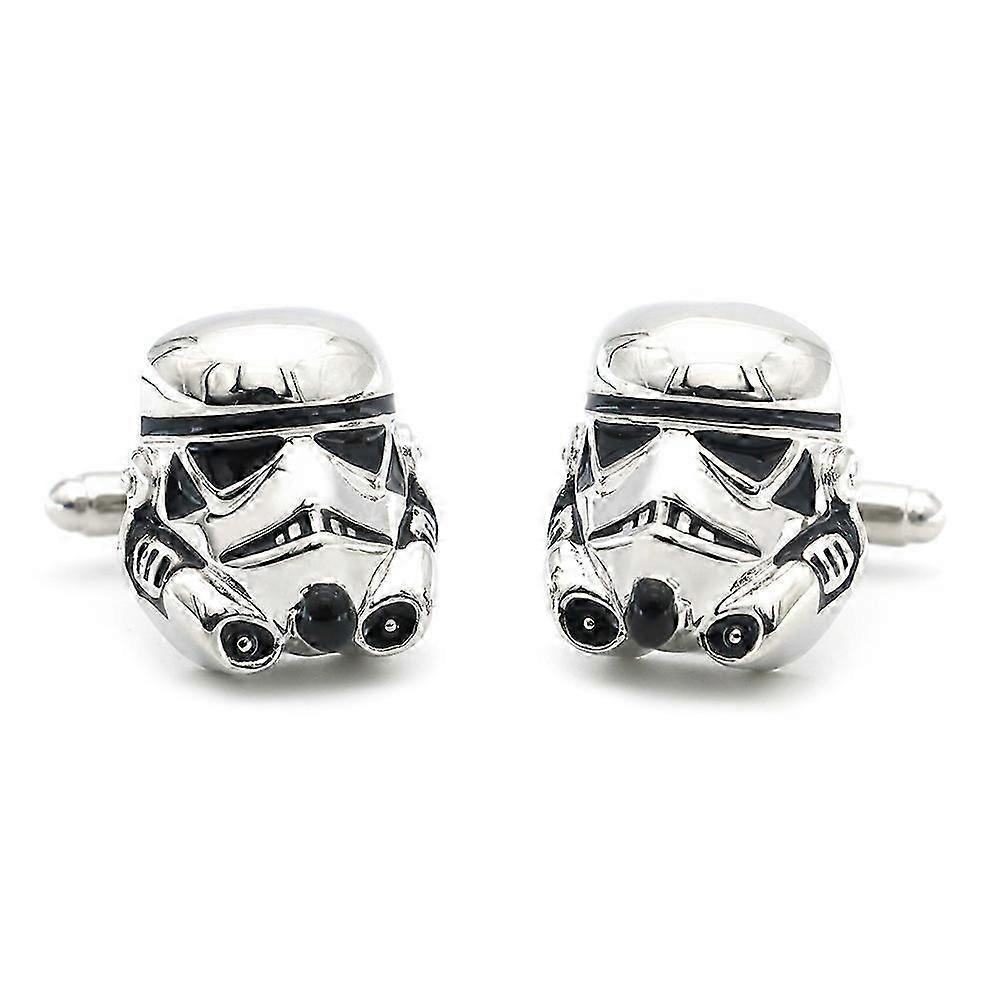 Star Wars Stormtrooper Men's Novelty Silver Zinc Alloy Cufflinks