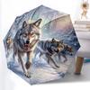 1pc Sturdy 8-Bone Auto Umbrella, Wolf Star Umbrella, Digital Printed, Foldable Umbrella for On-the-Go Outdoor Use