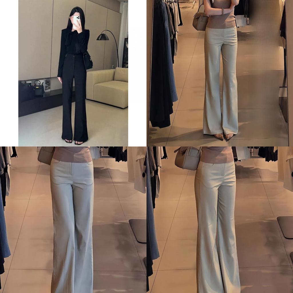 Casual Womens Khaki Wide Leg Pants With High Waist For Spring 2025