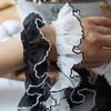 2 Yards/182cm Ruffled Pleated Lace Fabric Trim Pleated Chiffon Black White Applique 4CM Wide