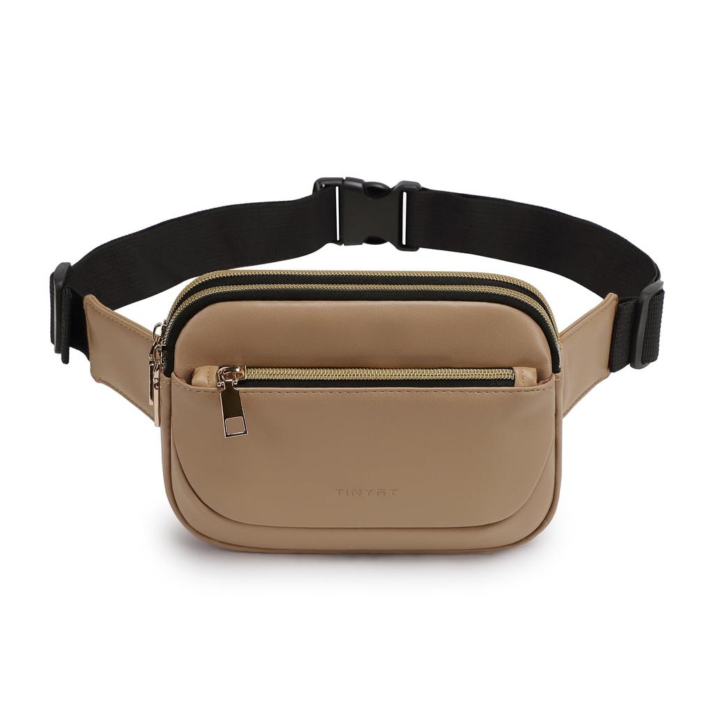 TINYAT Small Waist Waterproof PU Leather Hip Lightweight and Perfect for and More Women's Pouch, Bag, Stylish, Work, Travel,