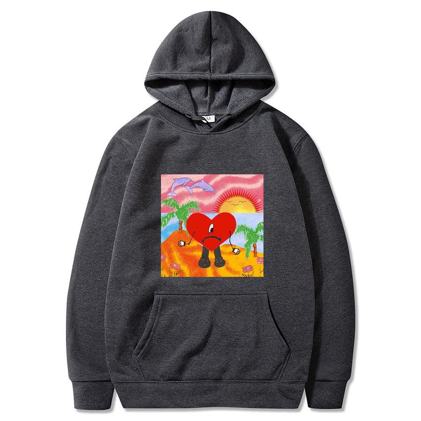Bad Bunny 'A Summer Without You' Hoodie - Unisex Couple Heart Sweatshirt