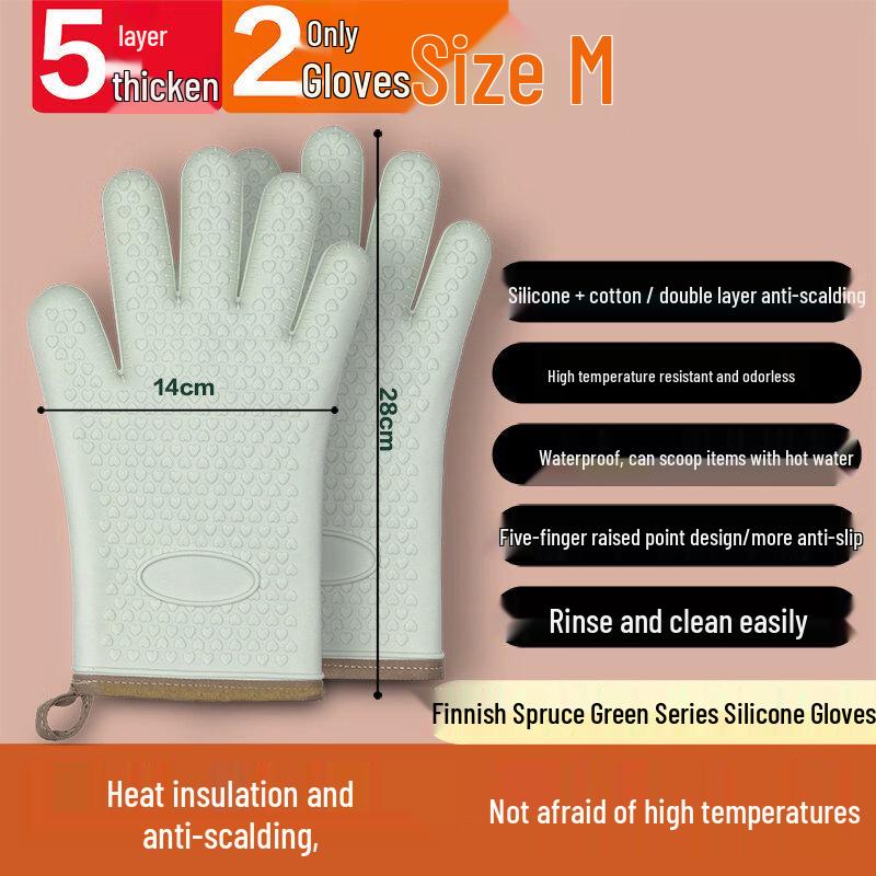 ZISIZ Silicone Heat Resistant Kitchen Glove